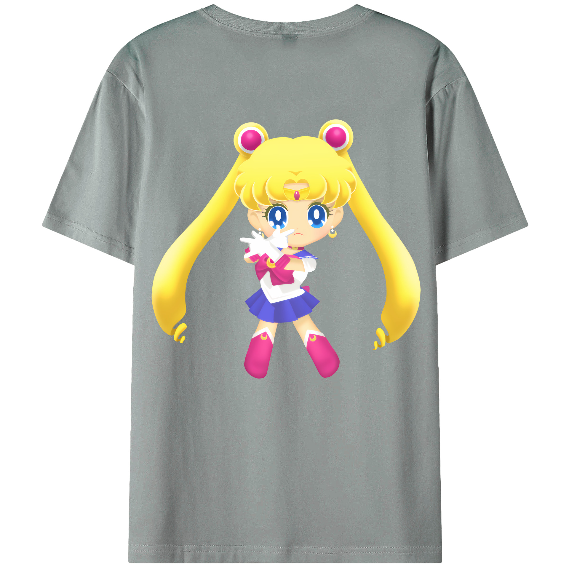 （画像用） 美少女戦士セーラームーン 月野 うさぎ つきの うさぎ Sailor Moon Tsukino Usagi 綿100％ メンズ半袖Tシャツ（バックプリント） 通気性